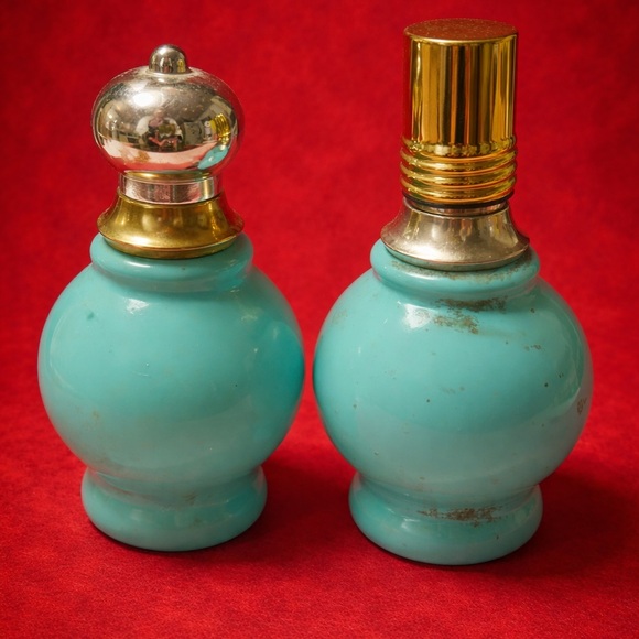 Avon Other - Vintage Avon Turquoise Perfume Bottle Set (2) Stopper + Atomizer – EMPTY
